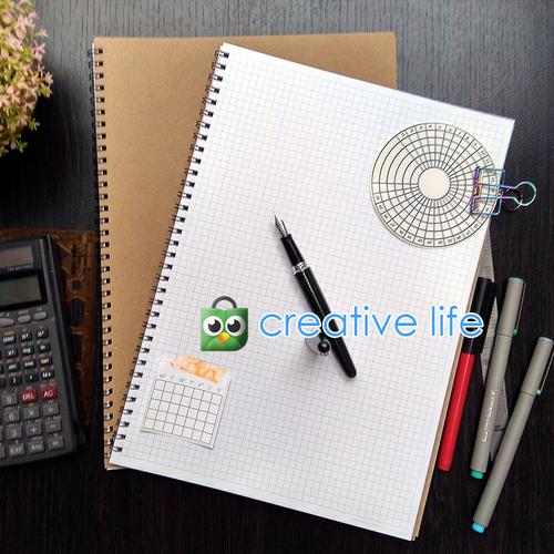 Foto Produk Notebook / Sketch book Spiral DOT Grid / GRAPH A4 | Buku tulis - Blank dari Creative Life