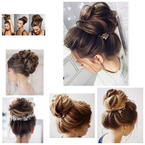 Gambar WIG SANGGUL KARET CEPOL KONDE RAMBUT SINTETIS CURLY KARET SANGGUL - Hitam dari Yiling Online Shop Jakarta Barat Tokopedia