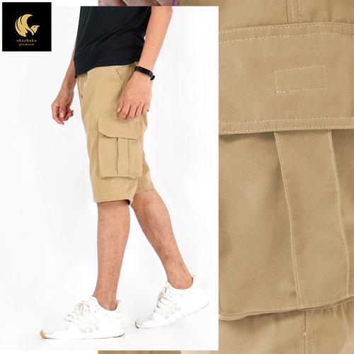 Foto Produk Okechuku CHARLES Celana Pendek Pria Katun Celana Santai Pria Shortpant - Krem, 34 dari Okechuku
