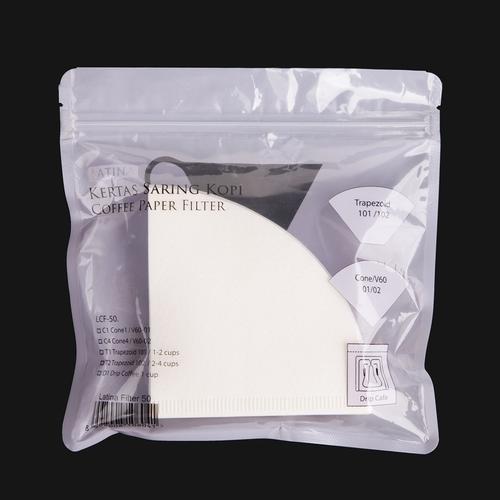 Foto Produk Latina V60 coffee filter kertas saringan kopi 01 White 40P japan paper dari Maharaja Coffee