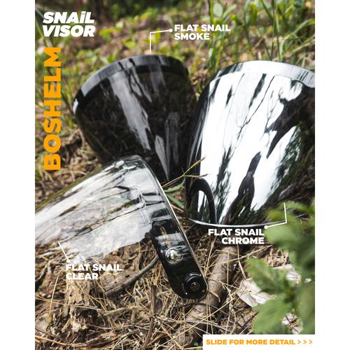 Foto Produk Kaca Snail Flat Snail Visor Model Bogo Snail Visor Chrome - Clear dari BOSHELM