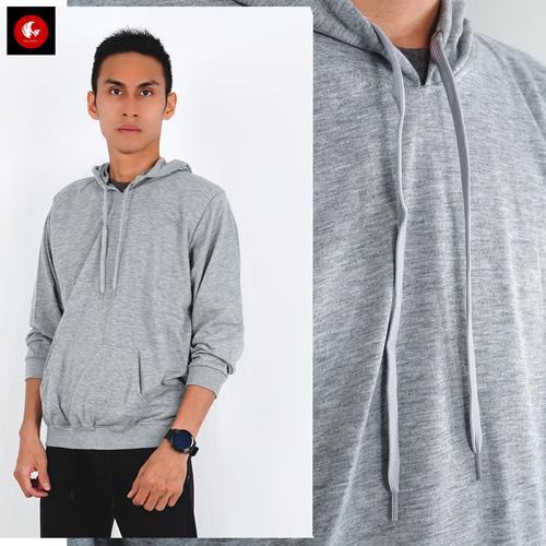 Foto Produk Sweater Topi polos basic Pria baby terry Grey Okechuku - L dari Okechuku