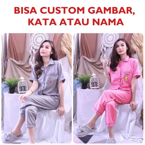 Foto Produk Baju Tidur Piyama Wanita BTS BT21 Bisa Request Gambar / Nama / Kata - Custom dari DjiehanClothing