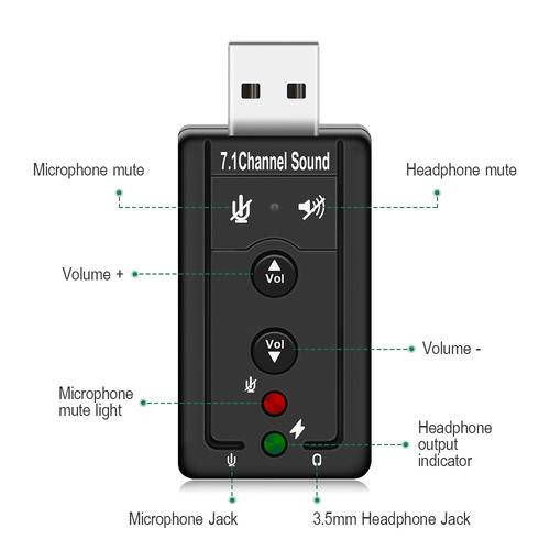 External Sound Card USB Komputer ke Jack Headphone Microphone di  Success Goal Tokopedia