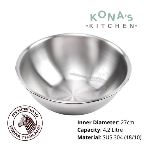 Foto Produk Zebra Mixing Bowl 27 Cm (135027) / Mangkok Stainless dari Kona's Kitchen