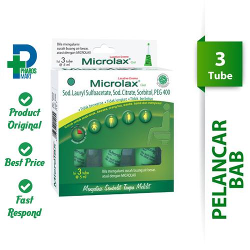 Foto Produk Microlax Gel - Box isi 3 Tube @ 5 mL Atasi Sembelit (Susah BAB) dari Pharos Official Store