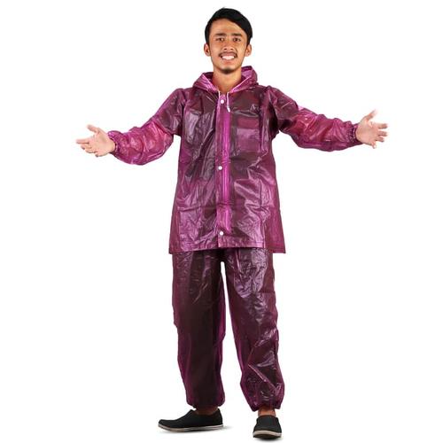 Foto Produk Jas Hujan Jaket Celana Transparan 700 Plevia Stelan Raincoat Murah - Ungu dari Langit Biru