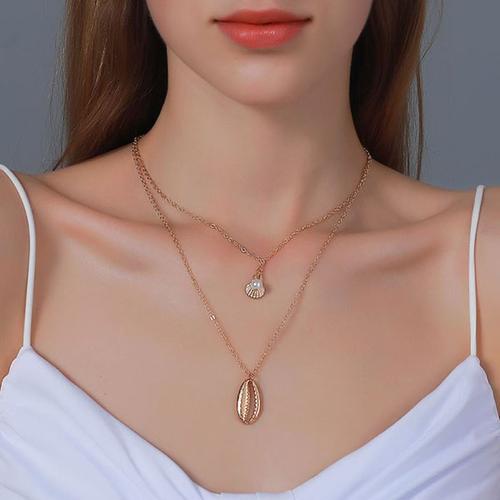 Foto Produk kalung double layer double shell multilayer necklace jka192 dari Oila