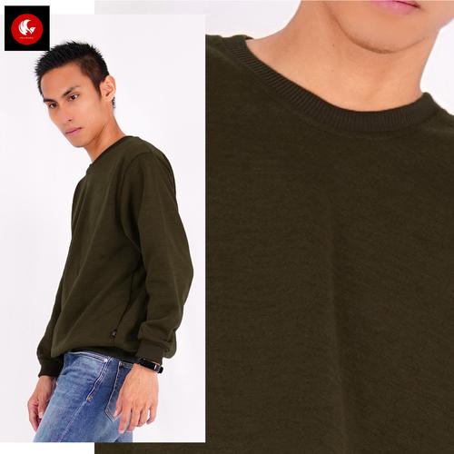 Foto Produk Okechuku MARK Sweater Pria Switer Pria Sweater Polos Switer Roundneck - Hijau dari Okechuku