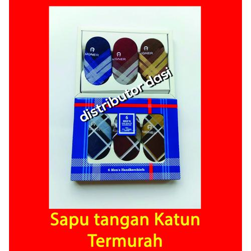 Foto Produk Saputangan Pria Sapu Tangan Katun Handkerchief Isi 6 Gelap dan Terang dari Distributor Dasi