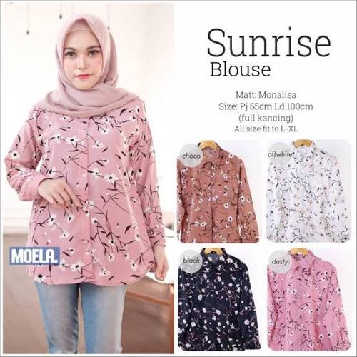 Foto Produk Atasan wanita / kemeja wanita / blouse lengan panjang - Merah Muda dari Ahoseller