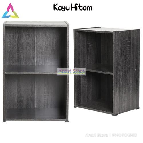 Gambar PROMO Lemari Rak Buku Baju Pakaian Kayu 2 Susun Dua Tingkat Serbaguna - Grade B 9mm, Kayu Silver dari Anari Store Kota Bandung Tokopedia