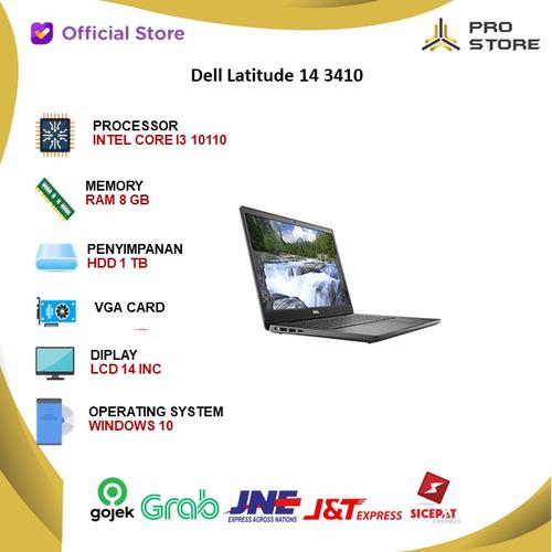 Gambar Dell Latitude 14 3410 i3 10110 8GB 1TB W10 14.0 BLACK - 4GB W10 dari ProStoreComputer Jakarta Utara Tokopedia