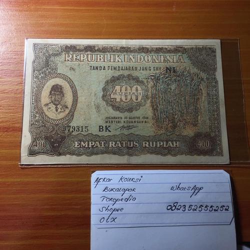 Jual Uang Kuno 400 Rupiah Soekarno Ori Tebu Warna Gelap Istimewa Code ...