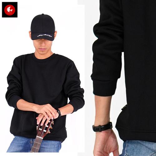 Foto Produk Okechuku MARK Sweater Pria Switer Pria Sweater Polos Switer Roundneck - Hitam dari Okechuku