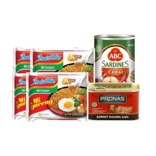 Foto Produk Paket PAG 1 Pronas 198 gr + Sarden ABC Cabai 155 gr + 4 Indomie Goreng dari Glory Sembako