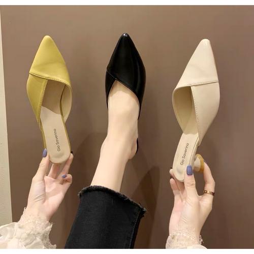 Foto Produk Mules Sandal Sepatu Chloe hak 3cm Gio Saverino - BLACK, 36 dari Gio Saverino