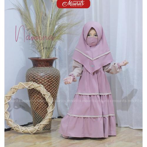 Foto Produk GAMIS COUPLE IBU DAN ANAK SET KHIMAR SYARI - BAJU COUPLE DEWASA - mauve, anak L dari Toko Zeyn Busana