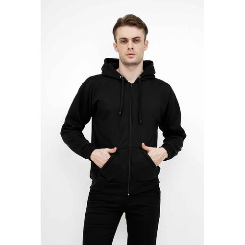 Gambar Houseofcuff Jaket Polos Hoodie Zipper Sweater Warna Hitam - Hitam, M dari House of Cuff Jakarta Barat Tokopedia