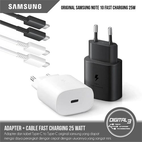 Gambar Samsung Note 10 Plus S20 Ultra 25W Fast Charger + Type C Cable No Box - Putih dari digital 3 Kota Denpasar Tokopedia