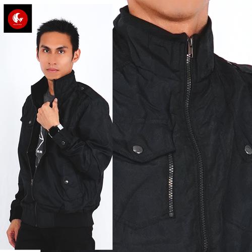 Foto Produk Jaket Ariel Okechuku Fashion Berkualitas Pria Motor Bahan DESPO BLACK - Hitam dari Okechuku