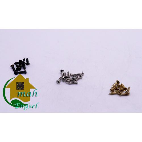 Foto Produk Sekrup mini murah skrup mini antik baut kepala 4 x 6 mm (harga 100 pc) - Gold emas dari Omah Engsel