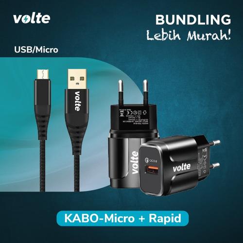 Foto Produk BUNDLING VOLTE RAPID Kepala Charger 1 port USB-A Quick Charge 3.0 - Rapid-Micro dari volte indonesia