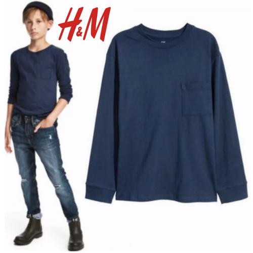 Foto Produk BAJU KAOS TSHIRT LONGSLEEVE HNM NAVY HM ANAK LAKI LAKI BOYS H&M dari izdihaarshop