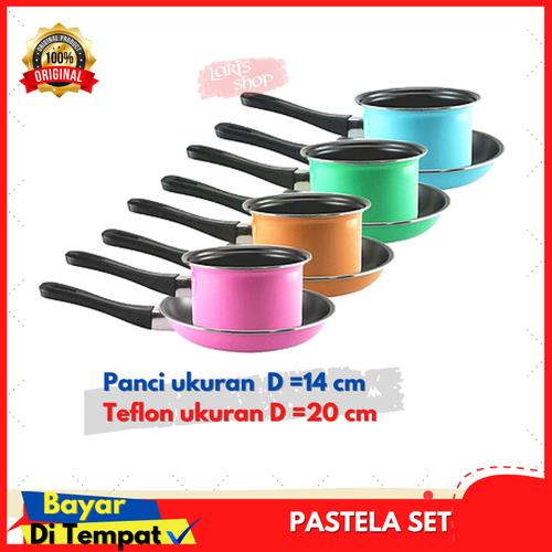 Foto Produk PASTELA SET : Milk Pan 14cm & Fry Pan 20cm / Paket Panci dan Teflon dari Larisshop03