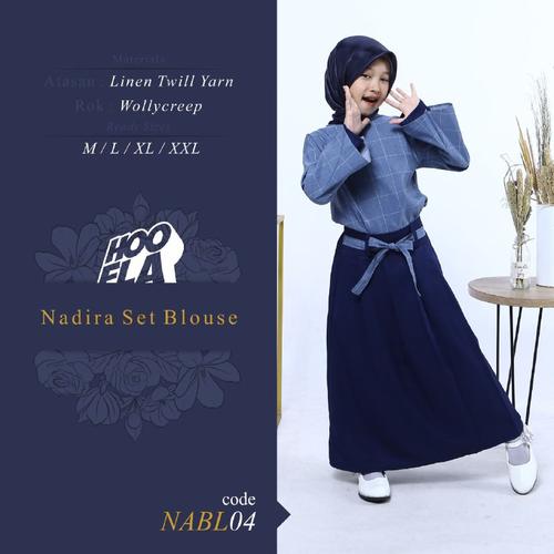 Foto Produk STELAN ANAK PEREMPUAN NADIRA SET BLOUSE HOOFLA KODE NABL04 WARNA NAVY - M dari asheeqaofficial