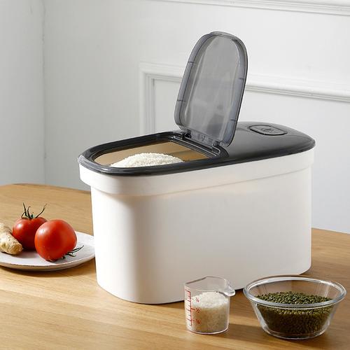 Foto Produk UCHII Portable Rice Container Tempat Beras Jepang Tutup Roda Anti Kutu - Abu-abu dari uchii store