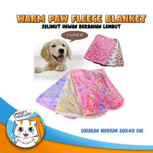 Foto Produk Warm Paw Fleece Blanket / Alas Tidur Selimut Hewan Anjing Kucing - Large dari Gadget Traveller