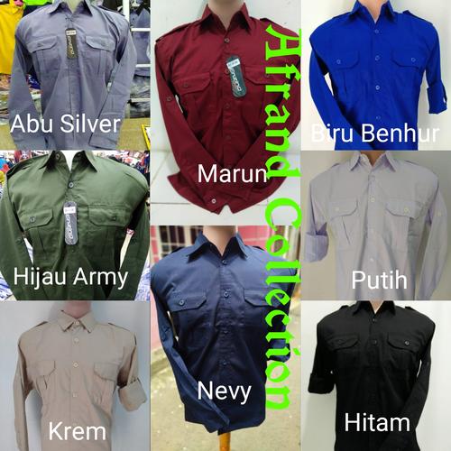 Foto Produk seragam baju kemeja kerja pangkat panjang nevy ,baju tran tv ,baju pdh - Nevy, M dari Afrandcollection