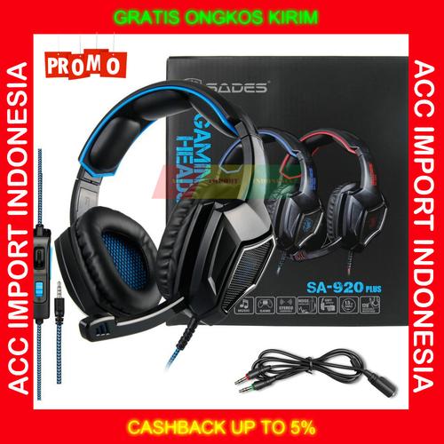 Jual Headphone Headset Gaming SADES SA 920 Plus Microphone PC Original -  Jakarta Pusat - ACC Import Indonesia | Tokopedia
