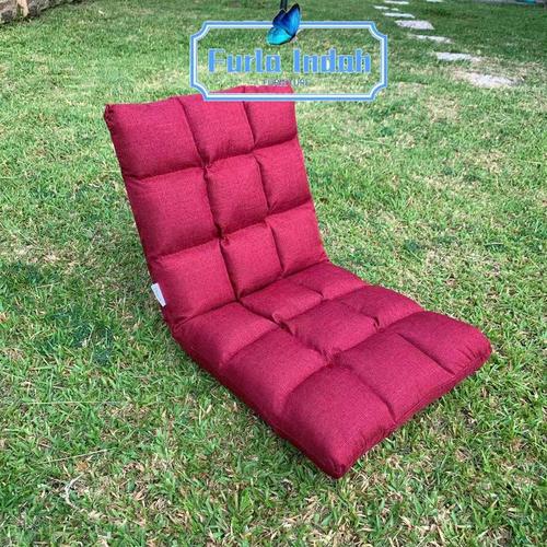 Foto Produk kursi lesehan /kursi lipat lantai/ lazy sofa 80×37cm - merah kanvas dari Furla Indah