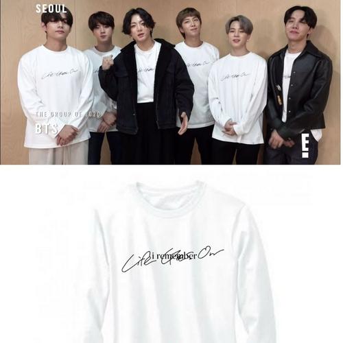 Foto Produk Kaos T-shirt BTS LIFE GOES ON Lengan Panjang Free Foto - Putih, S dari Kaysan_Shopp