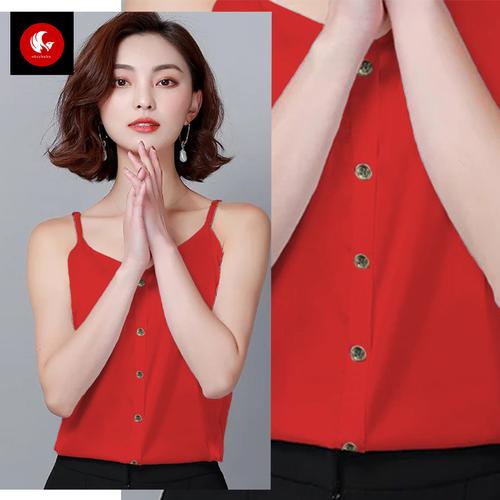 Foto Produk Okechuku USAKI Tanktop Wanita / Tank top Wanita Camisoles / Singlet - Merah, XL dari Okechuku