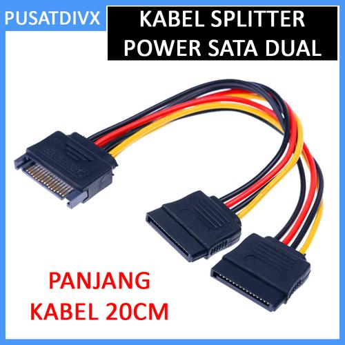 Gambar Kabel Power Sata 15pin Male To Dual Sata 15pin Female Splitter Cabang dari pusatdivx Kota Surabaya Tokopedia