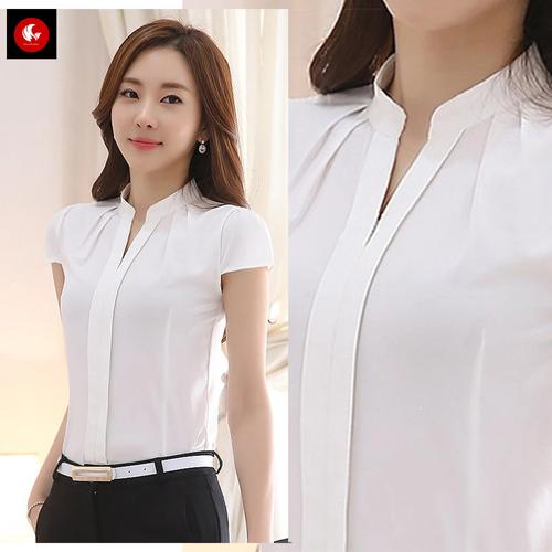 Foto Produk SURYANI SS - Okechuku Kemeja Wanita Pakaian Kerja Kantor Korean Style - Putih dari Okechuku