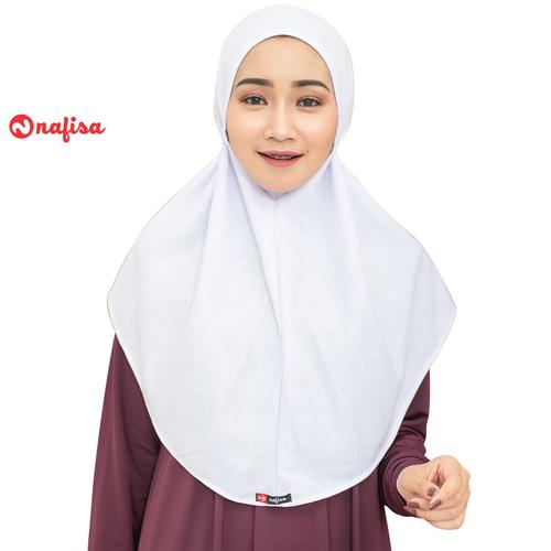 Foto Produk Nafisa Hijab At Home Size M | Jilbab Instan Tali Kerudung Kaos Non Pet - Putih, M dari Nafisa