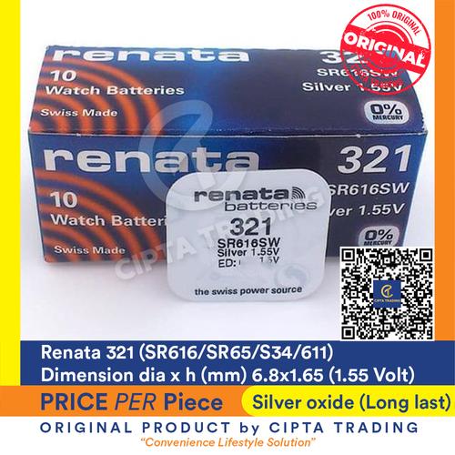 Foto Produk Button Cell - Renata - 321 (SR616SW) dari Cipta Trading
