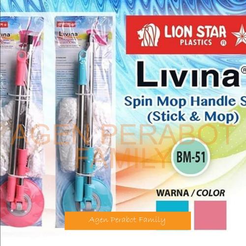 Foto Produk Tongkat Alat Pel Lantai / Livina Spin Mop Handle Set Lion Star BM 51 dari AGEN PERABOT FAMILY