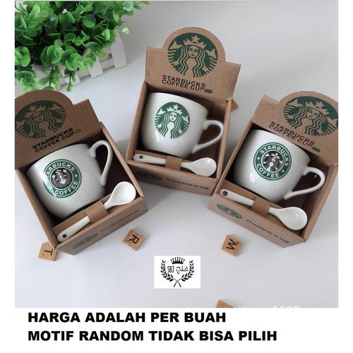 Foto Produk Cangkir Keramik Starbucks Gift Set Ceramic Mug Starbucks dengan sendok - Ukuran 210 ml dari SBJ-Jakarta