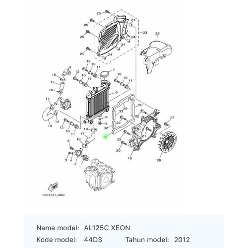 Jual Busa Radiator 44D-E2669-00 Xeon - Kota Tangerang Selatan ...