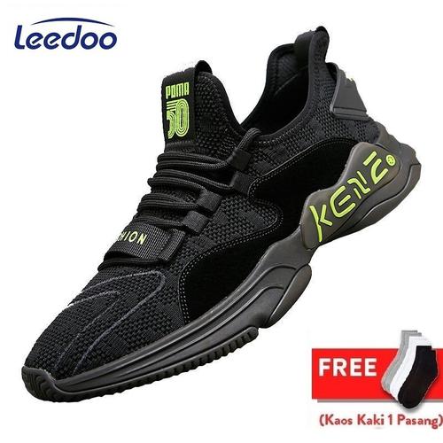 Foto Produk Leedoo Sepatu Import Sneakers Pria Sepatu Lari Running Casual MR124 - Hitam, 39 dari Leedoo