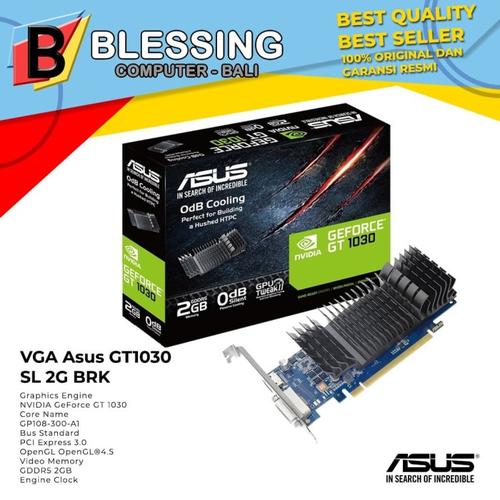 ASUS GT1030 2GB ファンレス 静音 ロープロファイル金具付 美品 ：ASUS