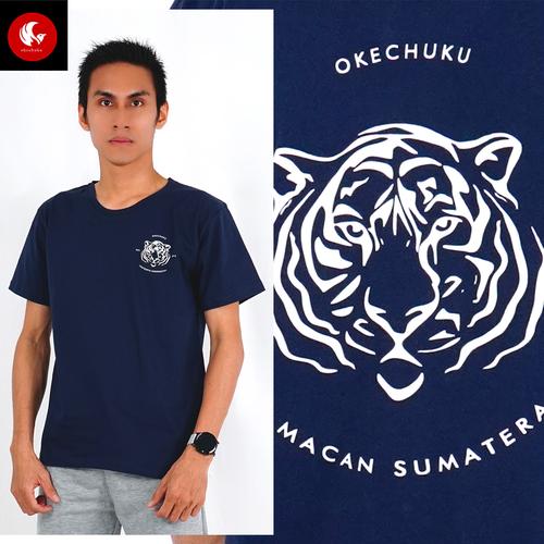 Foto Produk Okechuku Kaos Pria TShirt Pria Print MACAN SUMATERA Indonesia Shirts - Navy dari Okechuku