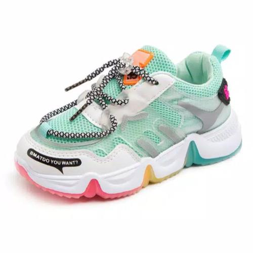 Foto Produk Sepatu Anak Perempuan Casual Sneaker Non LED Korea Style Green - 27 dari Radium