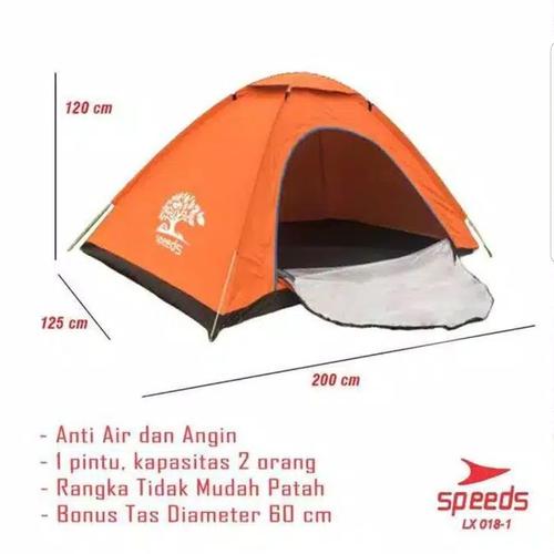 Foto Produk TENDA CAMPING 2 ORANG SPEEDS MURAH TENDA ANAK TENDA COUPLE CAMPING - Orange dari BLSS