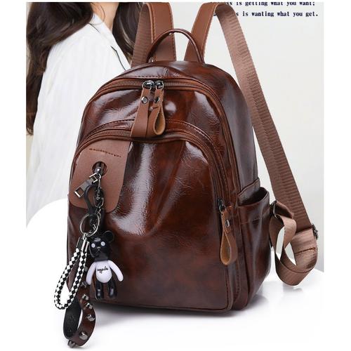 Foto Produk Tas Ransel Import Backpack Wanita Punggung Sekolah Kuliah Kerja 116 - Cokelat dari Tas import Batam 14
